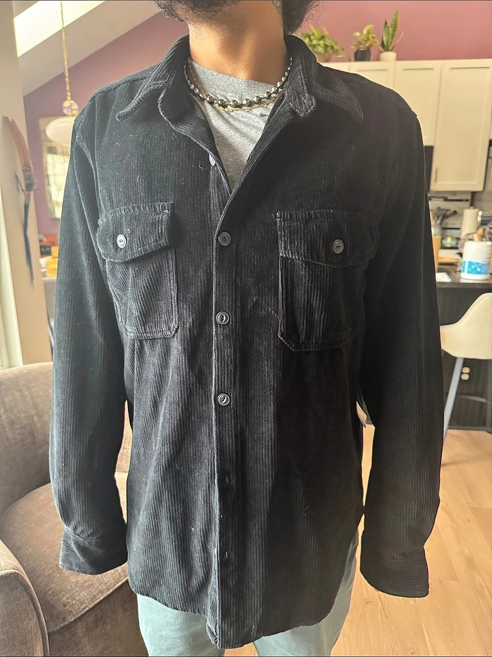 True Grit Best Stretch Corduroy Shirt Black